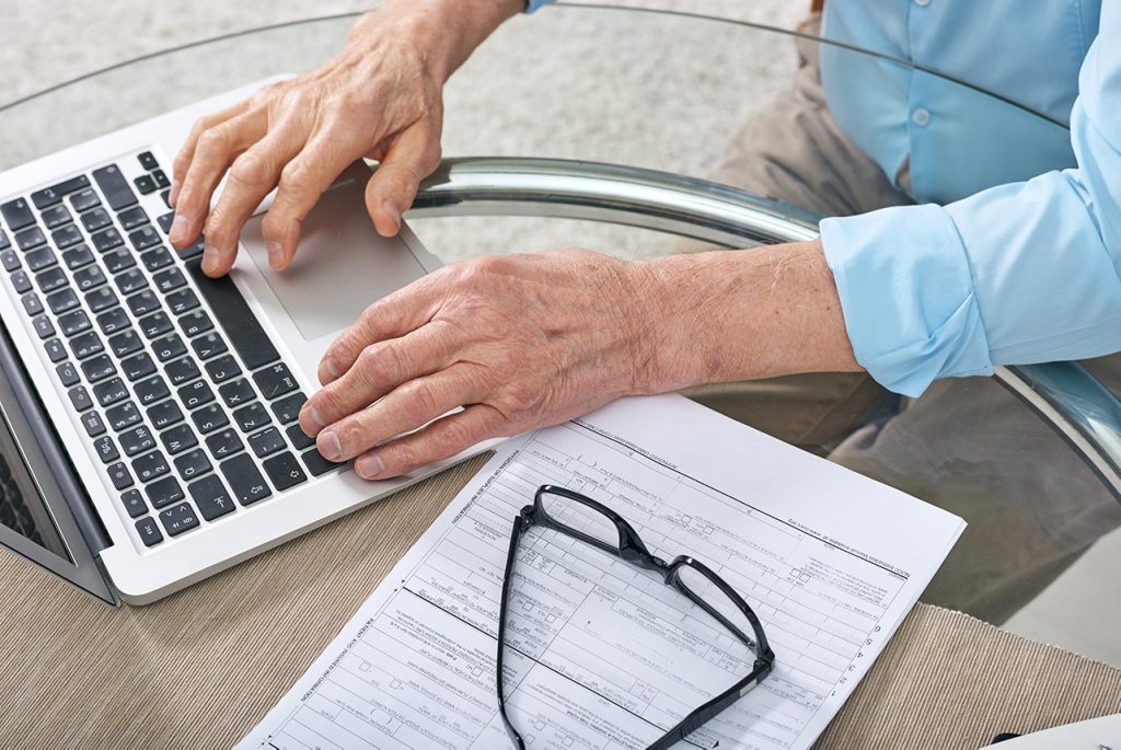 Man working at laptop