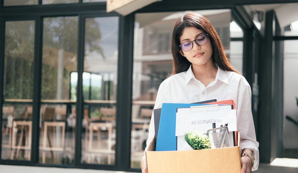 Employee Leaving Office after resigning