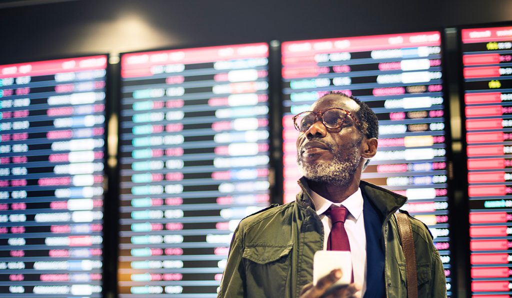 Man planning travel