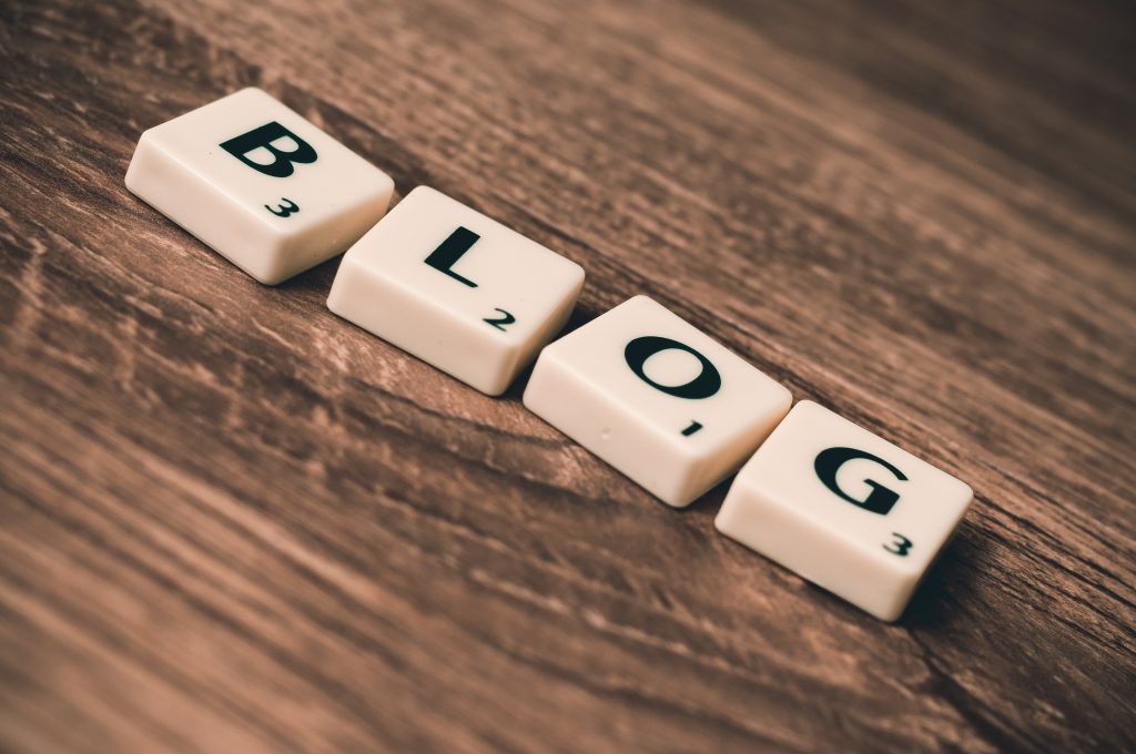 HR blog spelled with scrabble letters