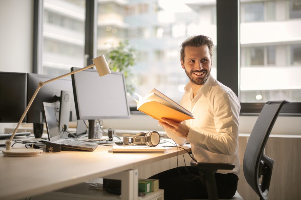 Man enjoying work