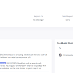 Screenshot of the feedback section in SkyHR